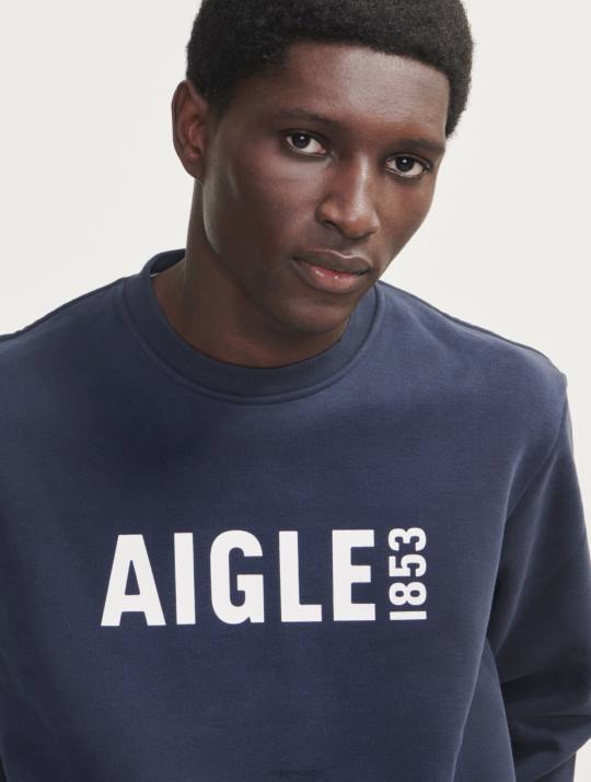 Aigle 86DD26 ropa imperio hombres sudadera con cuello redondo y estampado cepillado