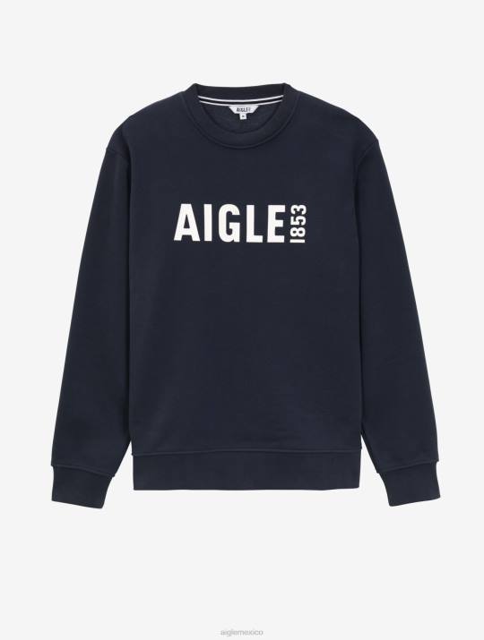 Aigle 86DD26 ropa imperio hombres sudadera con cuello redondo y estampado cepillado
