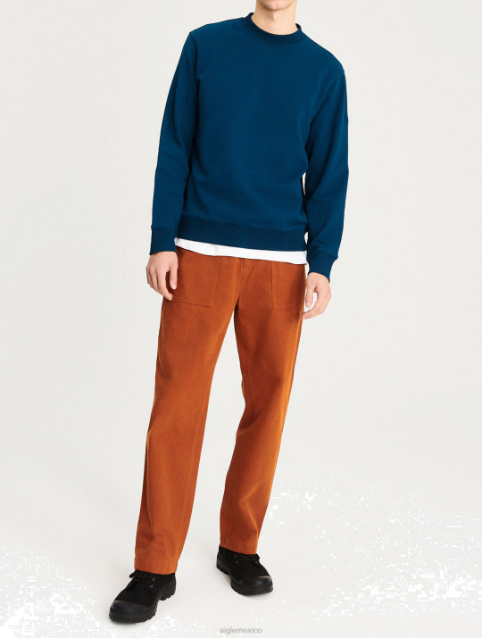 Aigle 86DD74 ropa náutica hombres sudadera de algodón orgánico con cuello redondo