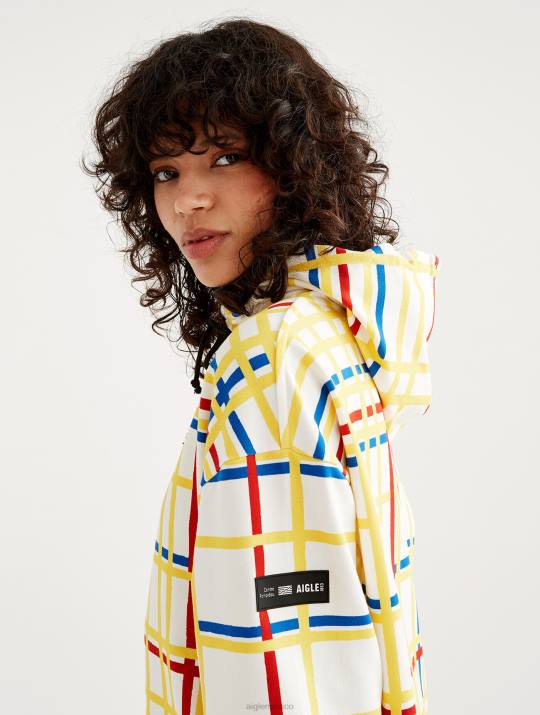 Aigle x Centre Pompidou 86DD144 ropa mondrian hombres sudadera cepillada con capucha