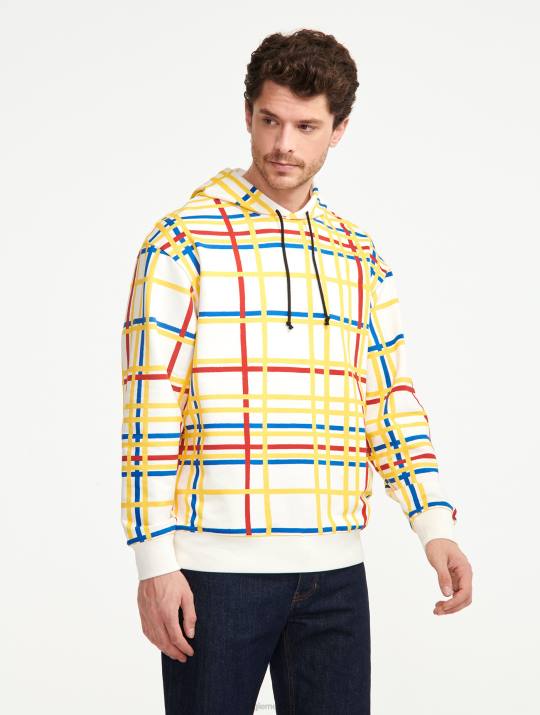 Aigle x Centre Pompidou 86DD144 ropa mondrian hombres sudadera cepillada con capucha