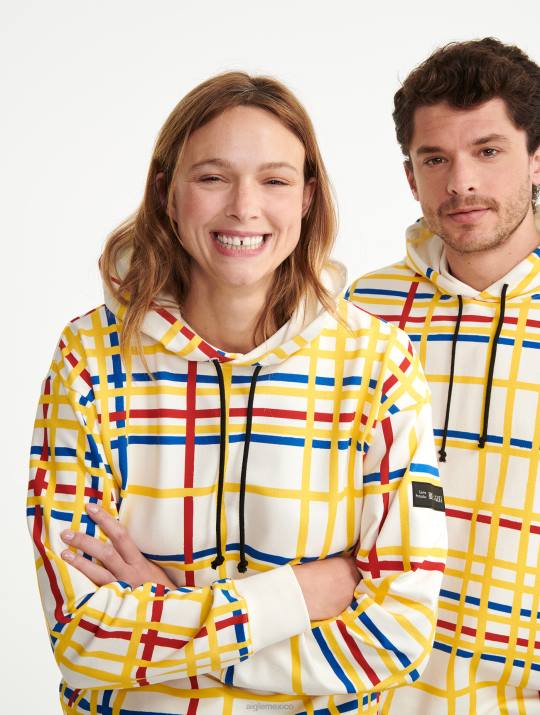 Aigle x Centre Pompidou 86DD144 ropa mondrian hombres sudadera cepillada con capucha