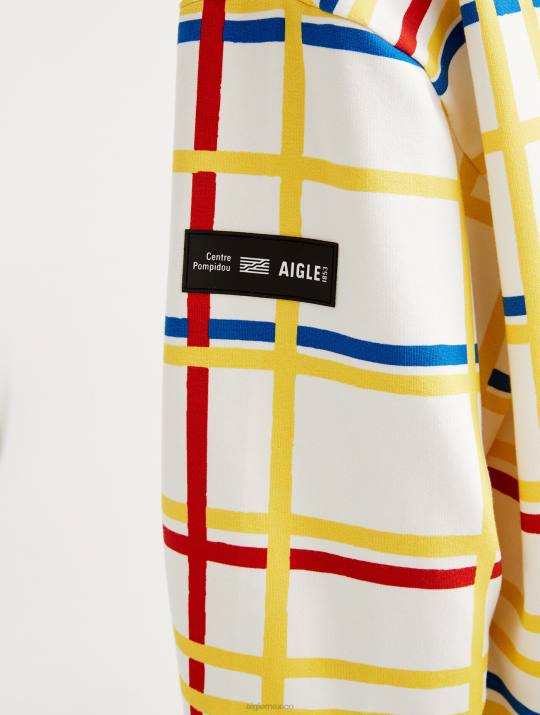 Aigle x Centre Pompidou 86DD144 ropa mondrian hombres sudadera cepillada con capucha