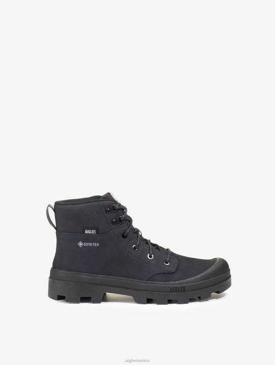 Aigle 86DD264 zapatos negro hombres el icónico zapato de senderismo en piel gore-tex