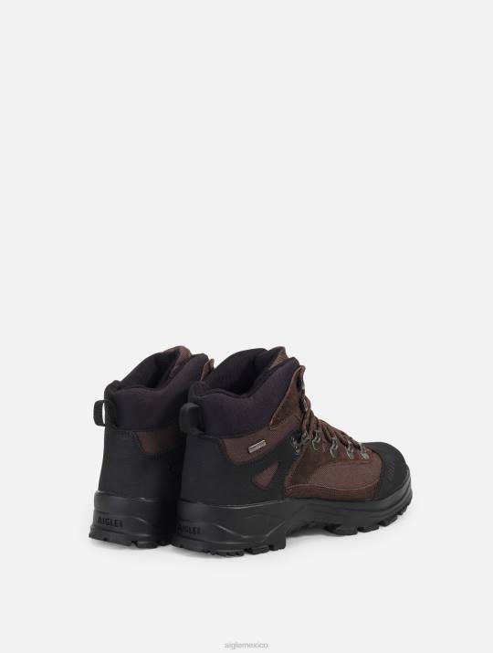Aigle 86DD328 zapatos marron oscuro hombres el zapato de caña alta mtd y transpirable