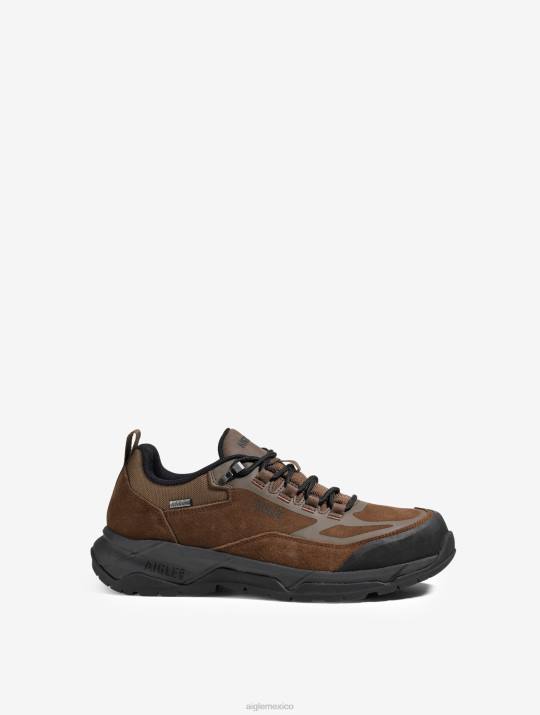 Aigle 86DD268 zapatos marron oscuro hombres el zapato para caminar ultraligero con membrana impermeable