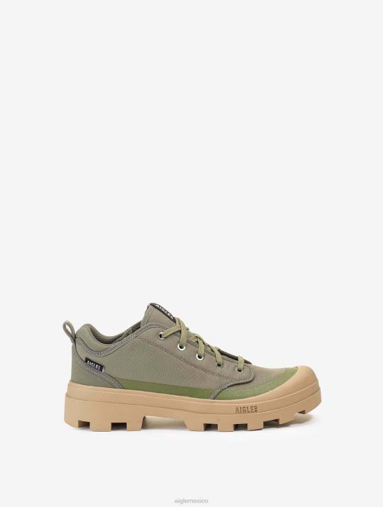 Aigle 86DD270 zapatos kaki hombres la versión de tiro bajo del icónico zapato para caminar hecha de poliéster reciclado