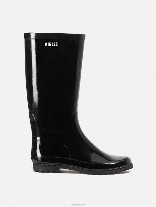 Aigle 86DD513 botas negro mujer bota de lluvia de patente