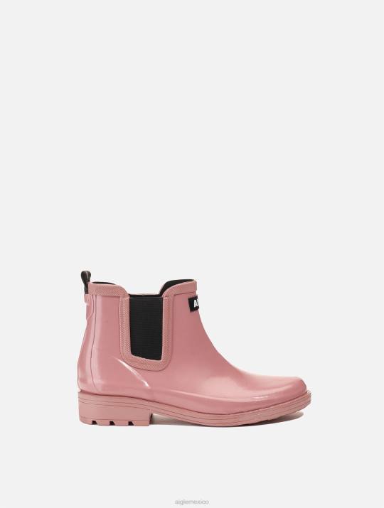Aigle 86DD521 botas rosa brumosa mujer bota de lluvia de inspiración ecuestre