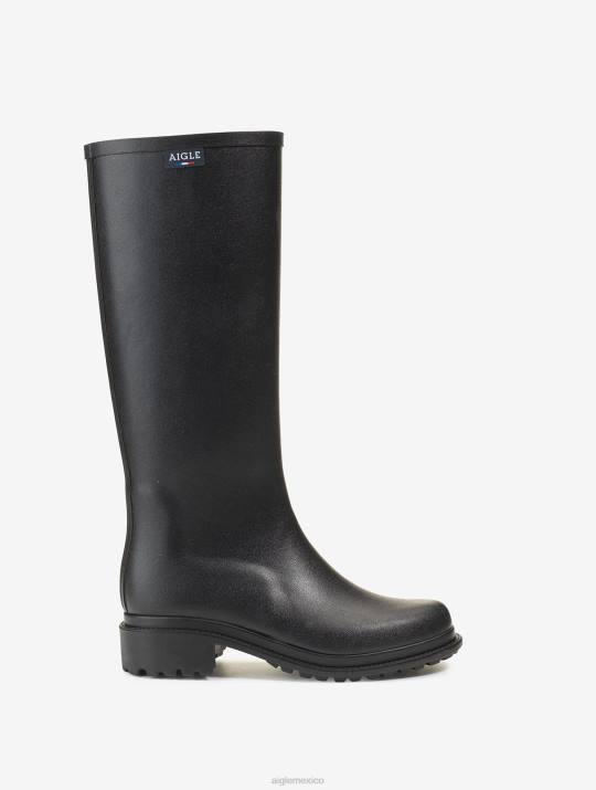 Aigle 86DD562 botas negro mujer bota de lluvia urbana hecha en francia