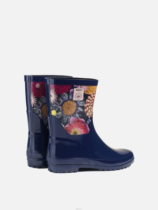 Aigle 86DD601 botas kew multifloración mujer bota de lluvia con estampado en el tobillo