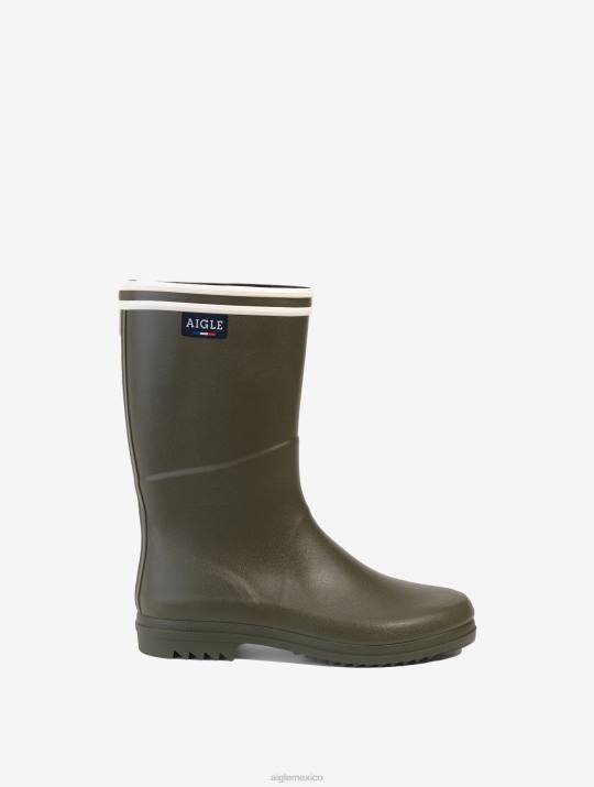 Aigle 86DD661 botas kaki mujer botas de lluvia con suela dentada hechas en francia