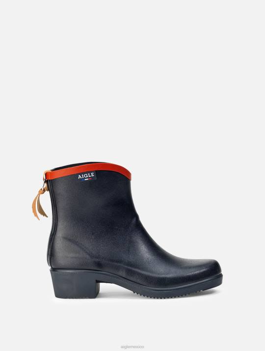 Aigle 86DD704 botas marino/rojo mujer botas de lluvia versátiles hechas en francia