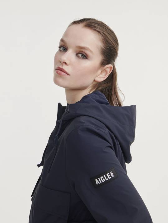 Aigle 86DD430 ropa imperio mujer chaqueta corta con capucha de gore-tex