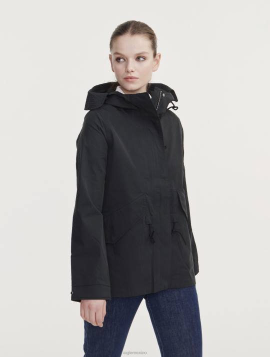Aigle 86DD433 ropa negro mujer icónica cola de pez corta con capucha mtd