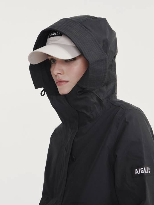 Aigle 86DD433 ropa negro mujer icónica cola de pez corta con capucha mtd