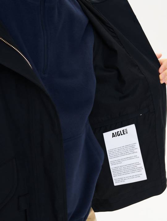 Aigle 86DD433 ropa negro mujer icónica cola de pez corta con capucha mtd