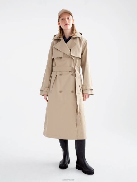 Aigle 86DD434 ropa mimbre mujer gabardina larga mtd