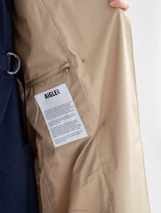 Aigle 86DD434 ropa mimbre mujer gabardina larga mtd