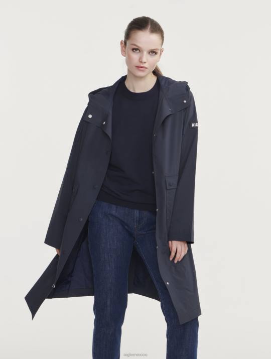 Aigle 86DD438 ropa imperio mujer impermeable largo mtd con capucha