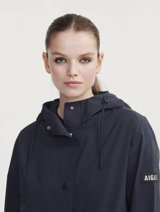 Aigle 86DD438 ropa imperio mujer impermeable largo mtd con capucha
