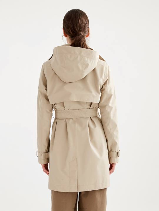 Aigle 86DD452 ropa mimbre mujer gabardina corta de gore-tex con capucha desmontable