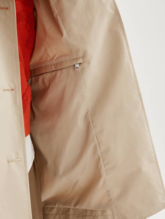 Aigle 86DD452 ropa mimbre mujer gabardina corta de gore-tex con capucha desmontable