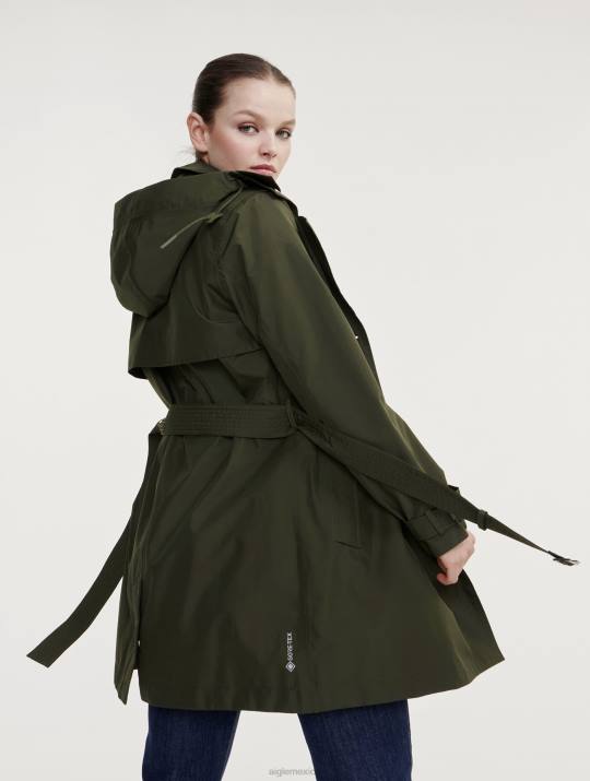 Aigle 86DD457 ropa abogado mujer gabardina corta de gore-tex con capucha desmontable