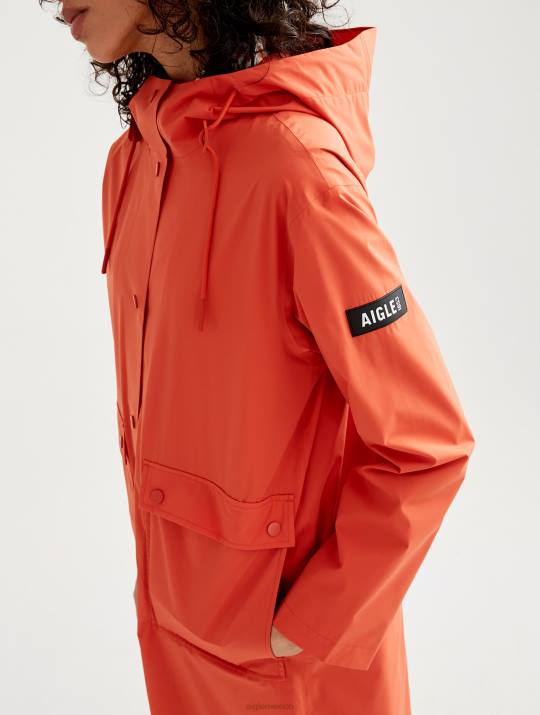 Aigle 86DD461 ropa Harissa mujer impermeable largo mtd con capucha