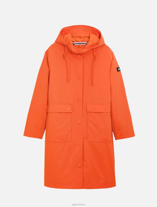 Aigle 86DD461 ropa Harissa mujer impermeable largo mtd con capucha
