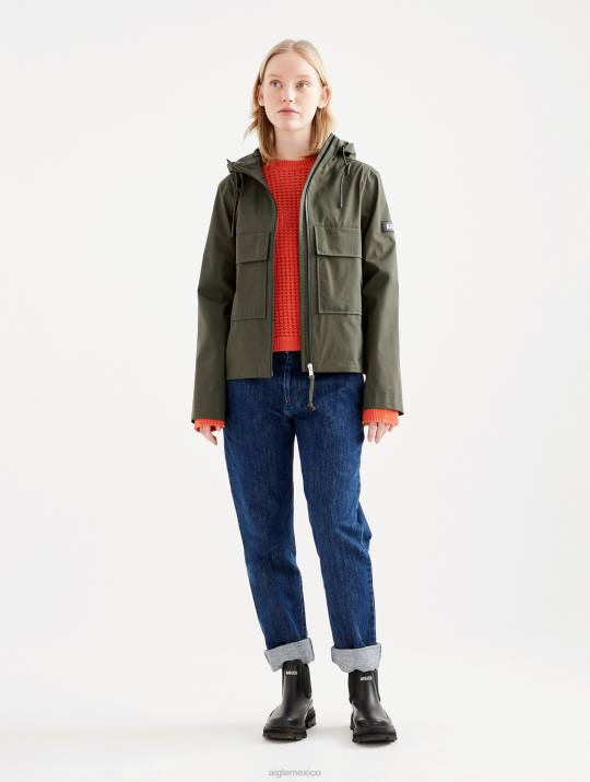 Aigle 86DD476 ropa abogado mujer chaqueta corta con capucha de gore-tex