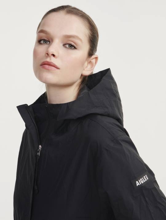Aigle 86DD483 ropa negro mujer chaqueta impermeable corta mtd