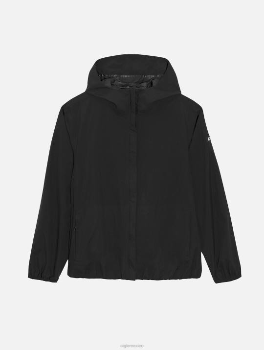 Aigle 86DD483 ropa negro mujer chaqueta impermeable corta mtd
