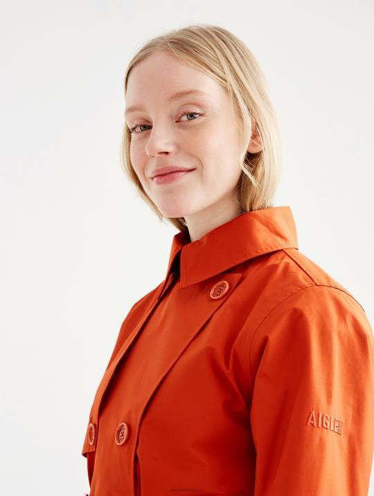 Aigle 86DD501 ropa goji mujer gabardina corta de gore-tex con capucha desmontable