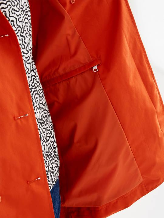 Aigle 86DD501 ropa goji mujer gabardina corta de gore-tex con capucha desmontable