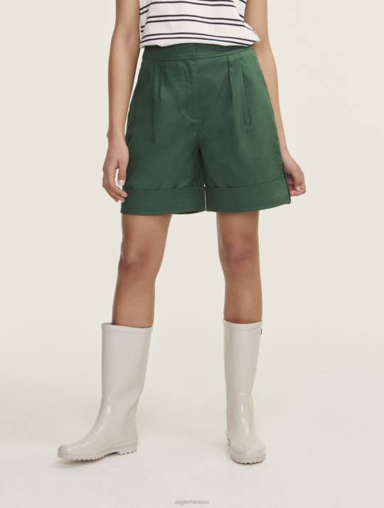 Aigle 86DD448 ropa botánico mujer pantalones cortos con puños anchos