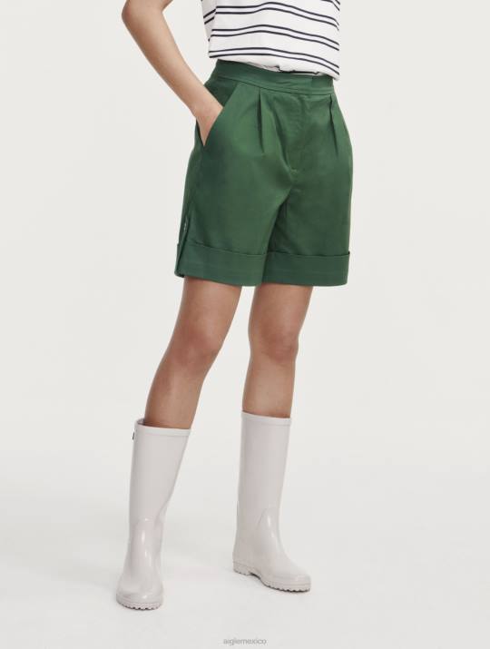 Aigle 86DD448 ropa botánico mujer pantalones cortos con puños anchos