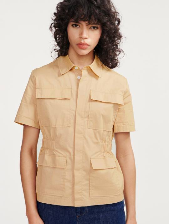 Aigle 86DD442 ropa mimbre mujer chaqueta safari de manga corta