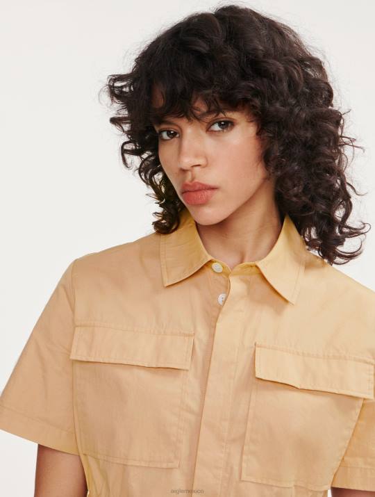 Aigle 86DD442 ropa mimbre mujer chaqueta safari de manga corta