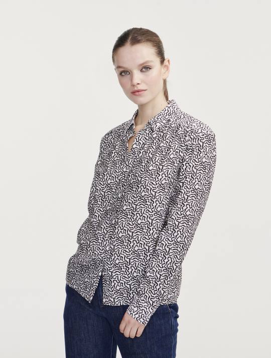 Aigle 86DD550 ropa lait pr mujer camisa de manga larga fruncida en los hombros