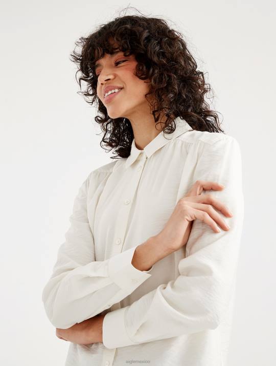 Aigle 86DD559 ropa leche mujer camisa de manga larga fruncida en los hombros