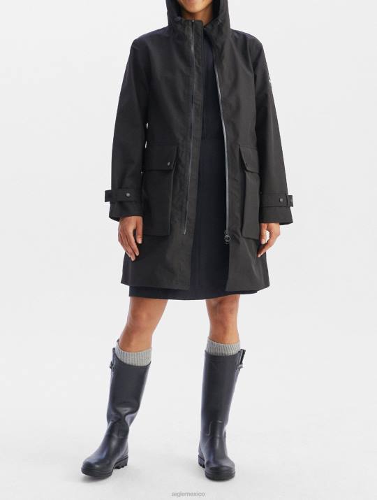 Aigle 86DD427 ropa negro mujer parka larga de goretex