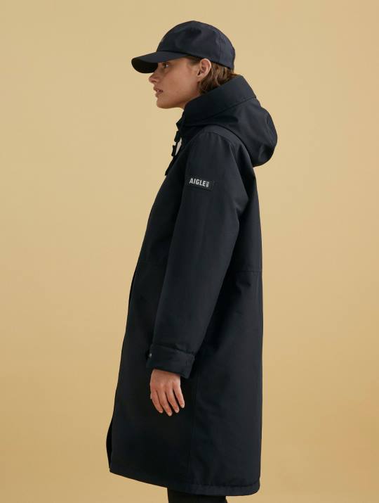 Aigle 86DD675 ropa negro mujer parka muy calentita gore-tex