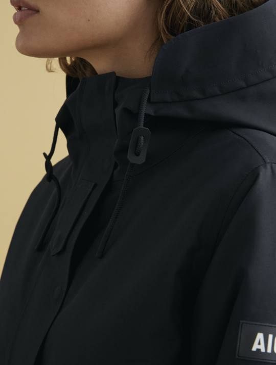 Aigle 86DD675 ropa negro mujer parka muy calentita gore-tex
