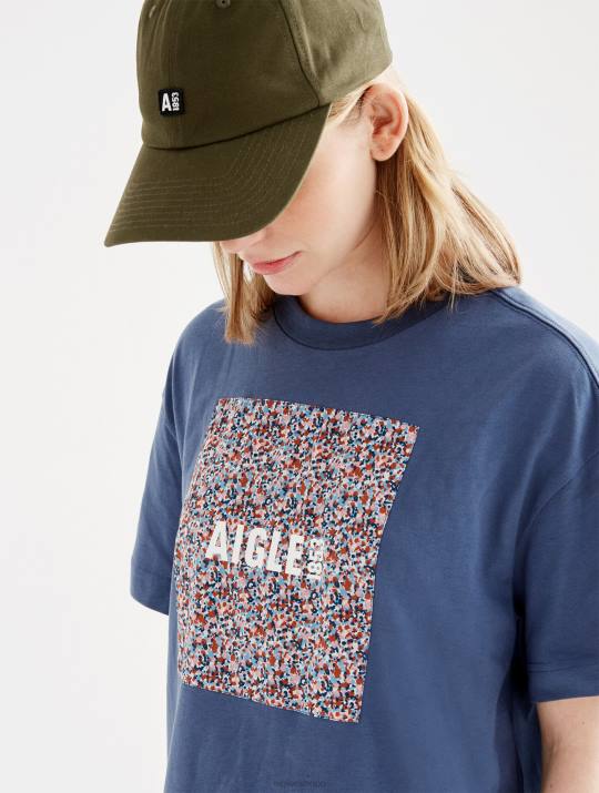 Aigle 86DD543 ropa marais mujer camiseta con estampado Liberty y manga corta