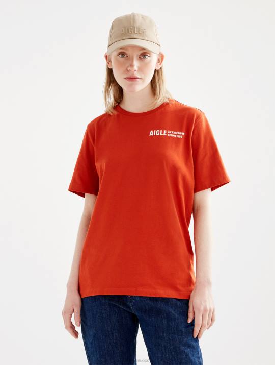 Aigle 86DD546 ropa goji mujer camiseta de algodón orgánico con cuello redondo