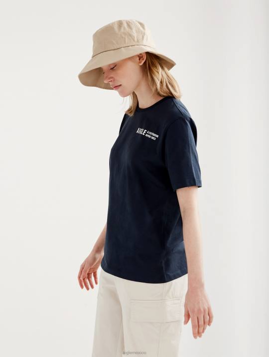 Aigle 86DD571 ropa imperio mujer camiseta de algodón orgánico con cuello redondo