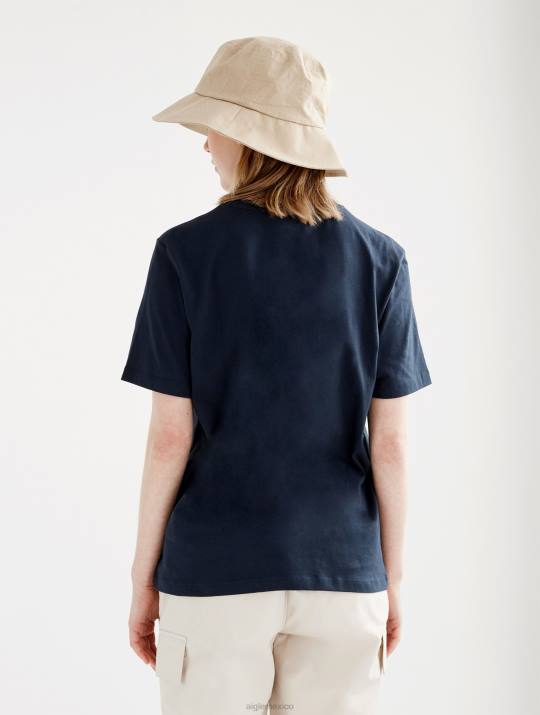 Aigle 86DD571 ropa imperio mujer camiseta de algodón orgánico con cuello redondo