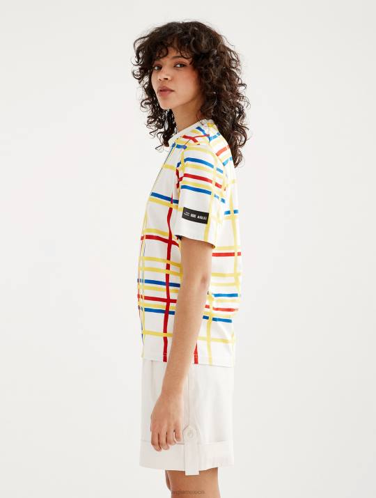 Aigle x Centre Pompidou 86DD10 ropa mondrian mujer camiseta con cuello redondo