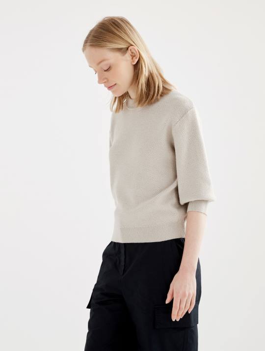 Aigle 86DD458 ropa sable mujer jersey de manga corta con punto decorativo